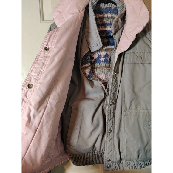 Vintage Upward ski jacket convertible Gray/Pink W Sweater Lining size M full zip - Picture 4 of 9